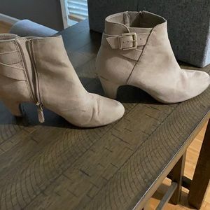 Tan heeled booties